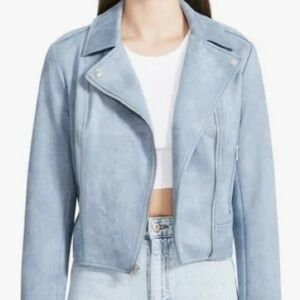 faux suede moto jacket